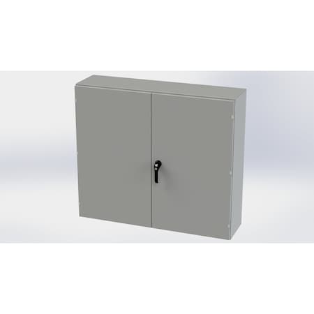 Saginaw Control & Engineering 3 Point Latch with Padlock Handle Electrical Enclosures, 42 in H, 12 in D, 48 in W, NEMA 3R, 12, 13 SCE-424812WFLP